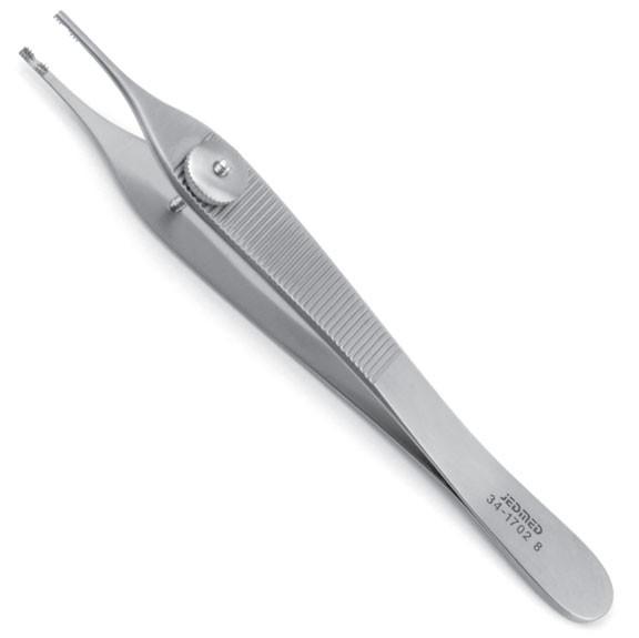 Derlacki Ossicle Holding Clamp, 1.0 Mm Teeth, 1.5 Mm X 4.0 Mm Vertical Groove & 1.5 Mm X 2.0 Mm Horizontal Groove, 4 3/4" (12.0 Cm)